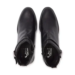Almafi Black Leather Ankle Boots