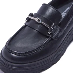 Alsenso Black Leather Loafers