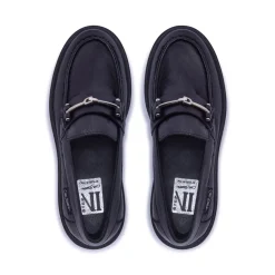 Alsenso Black Leather Loafers