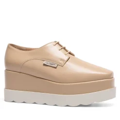 Amuleto Taupe Leather Platform Loafers
