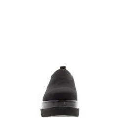 Angelo Black Italian Lycra Wedge Loafers