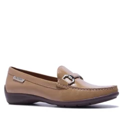 Anglette Beige Patent Leather Loafers