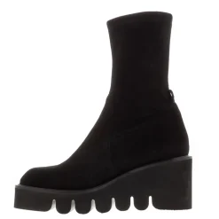 Ariel Black Suede Wavesole Ankle Boots