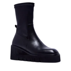 Ariella Black Leather Ankle Boots