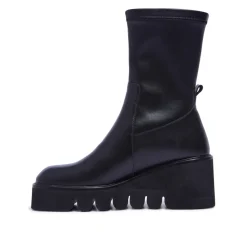 Ariella Black Leather Ankle Boots