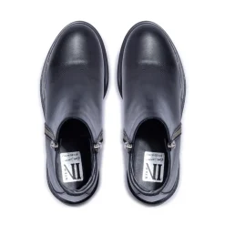 Arletta Black Leather Ankle Boots