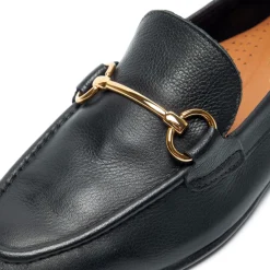 Arlie Black Leather Snaffle Loafers