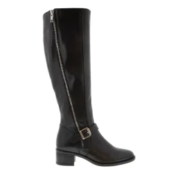 Arque Black Leather Knee High Boots