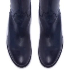 Ashby Navy Leather Boots
