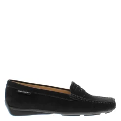 Bettina Black Suede Slip-On Loafers
