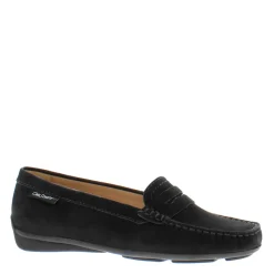 Bettina Black Suede Slip-On Loafers
