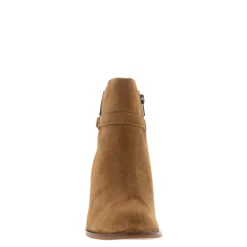 Blaise Tan Suede Block Heel Ankle Boots