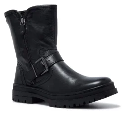 Bollichi Black Leather Ankle Boots