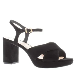 Bowie Black Suede Platform Sandals