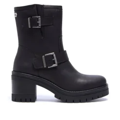 Buona Black Leather Ankle Boots