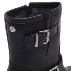Buona Black Leather Ankle Boots