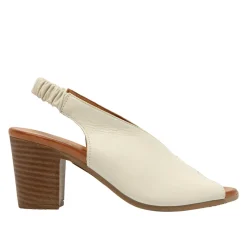 Buttercup Off White Leather Slingback Sandal