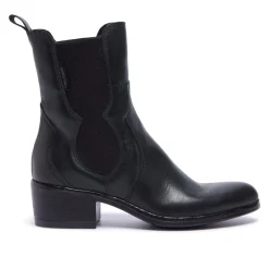 Caprice Green Leather Ankle Boots