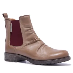 Cavalina Taupe Leather Ankle Boots
