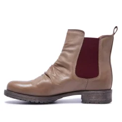 Cavalina Taupe Leather Ankle Boots