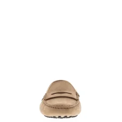Domenica Beige Nubuck Suede Penny Loafers