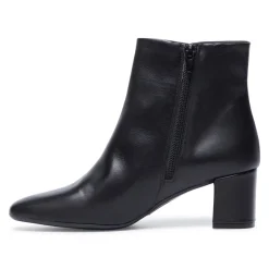 Effy Black Leather Ankle Boots