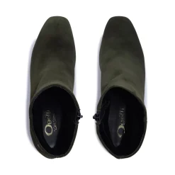 Effy Green Suede Ankle Boots