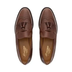 Elesta Tan Leather Oxford Style Loafers
