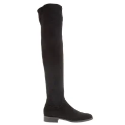 Emalynne Black Italian Suede Over The Knee High Boots