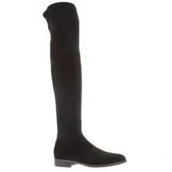 Emalynne Black Italian Suede Over The Knee High Boots