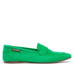 Emarlie Green Suede Penny Loafers
