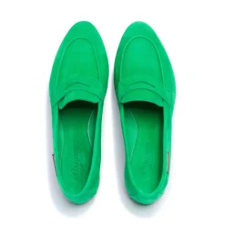 Emarlie Green Suede Penny Loafers