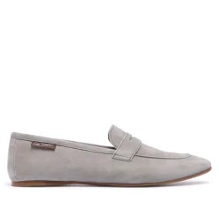 Emarlie Grey Suede Penny Loafers