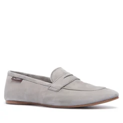 Emarlie Grey Suede Penny Loafers