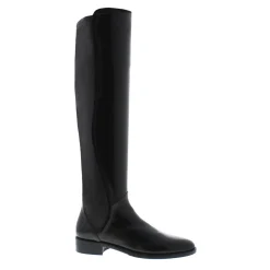 Emma Black Leather Knee-High Boots