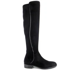 Emma Black Suede Knee-High Boots
