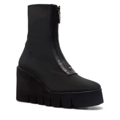 Enrico Black Stretch Ankle Boots