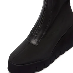 Enrico Black Stretch Ankle Boots