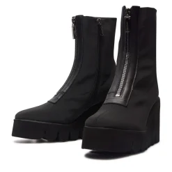 Enrico Black Stretch Ankle Boots