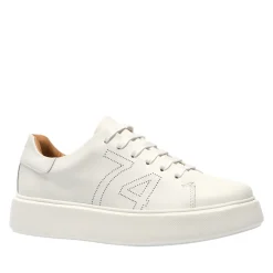 Est1974 White Leather Platform Trainers