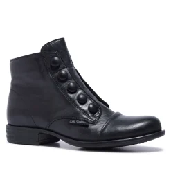 Ester Black Leather Ankle Boots