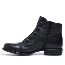 Ester Black Leather Ankle Boots