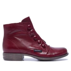 Ester Bordo Leather Ankle Boots