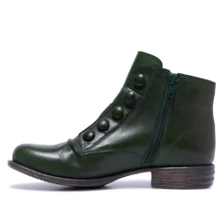 Ester Green Leather Ankle Boots