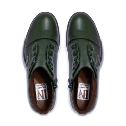 Ester Green Leather Ankle Boots