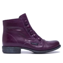Ester Purple Leather Ankle Boots