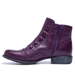 Ester Purple Leather Ankle Boots