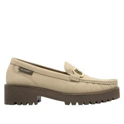 Etana Beige Suede Chunky Loafers