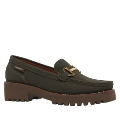 Etana Green Suede Chunky Loafers