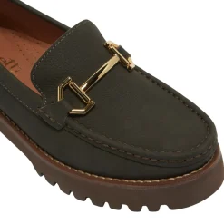 Etana Green Suede Chunky Loafers